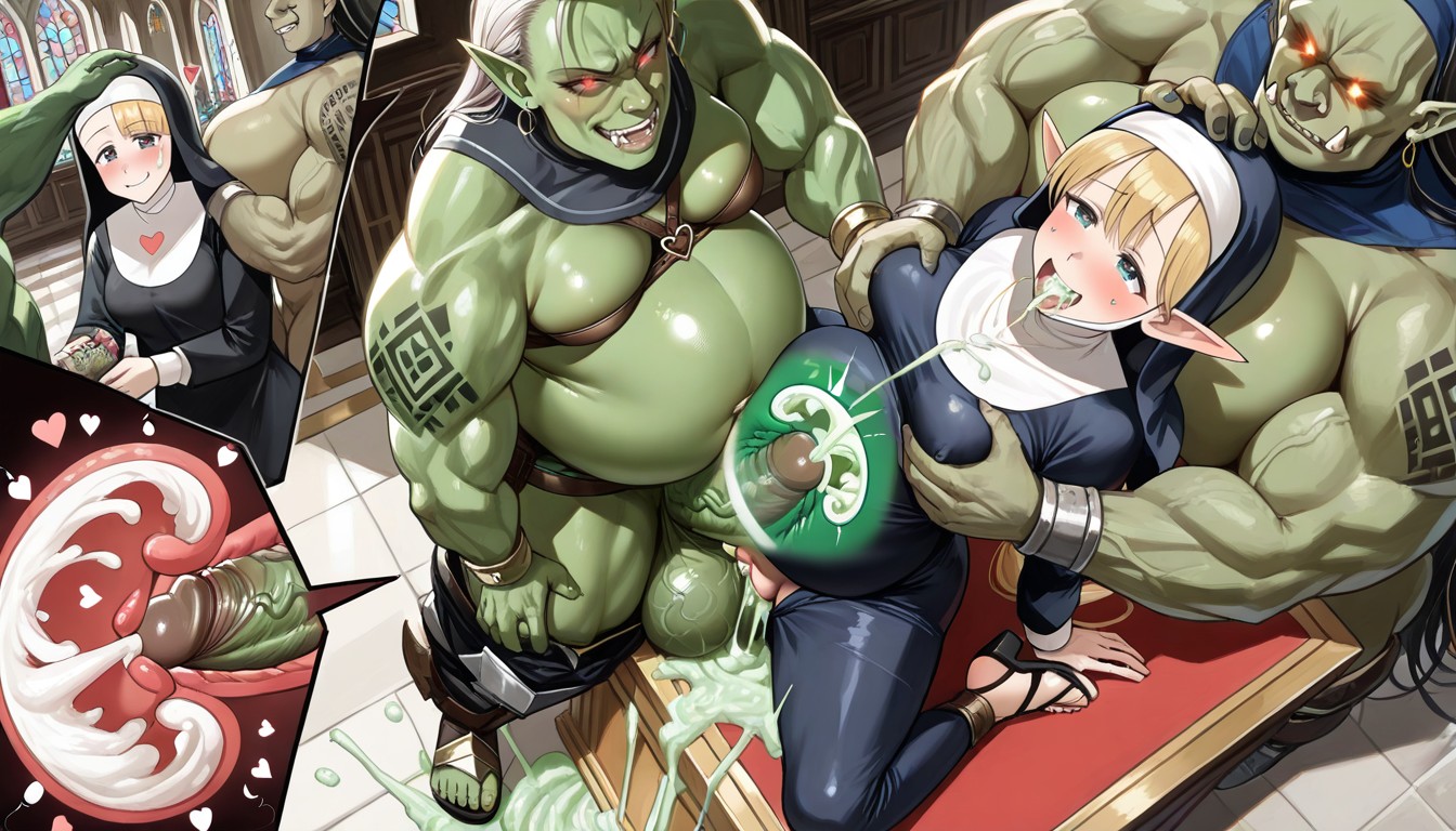 Green Cum Oozing From Pussy, Gigantic Green Sperm Creampie, 18+ Hentai AI Porn