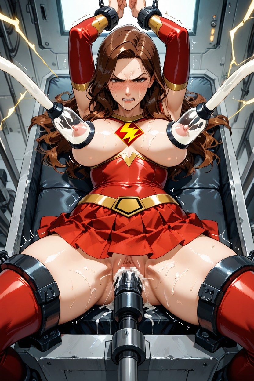 Center-parted Hair, Arched Back, Mary Marvel From Shazam Hentai IA