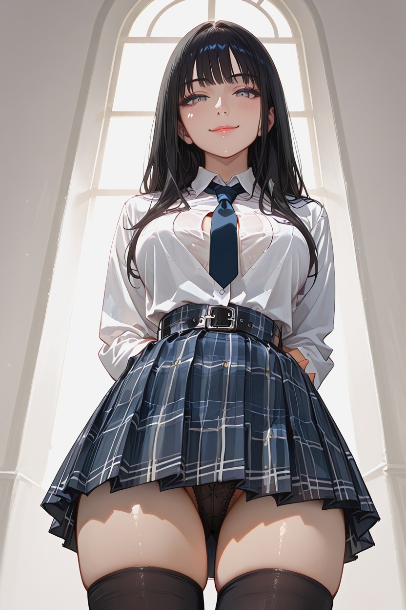 Gray Eyes, Standing, Pretty Face Hentai AI Porn