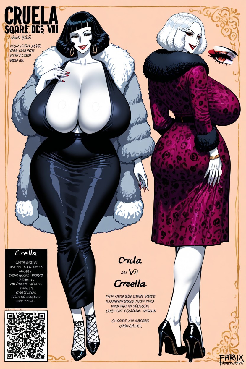 White Skin, Fellatrix Artstyle, Bob With Side-swept Bangs Hentai AI Porn