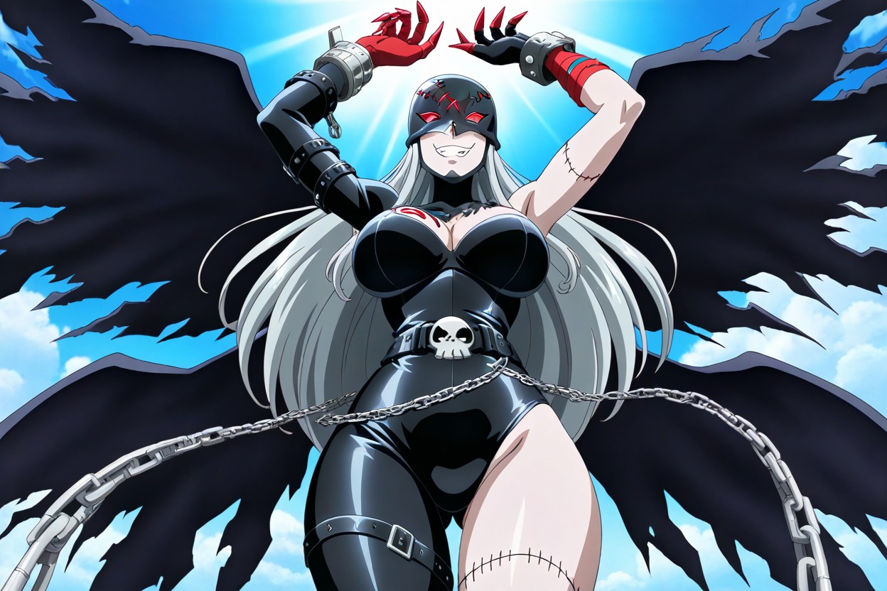 Tall Woman, Official Art Style, Skull Print Hentai AI Porn