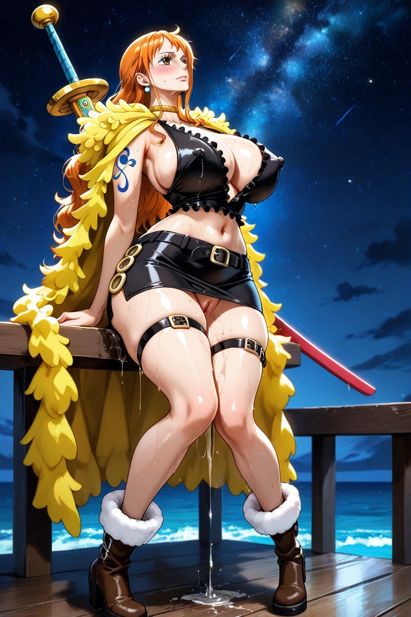 Ultra Detailed, Cinematic, Low Plunging Neckline Hentai AI Porn