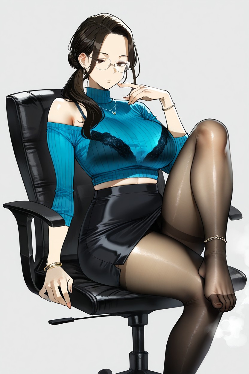 Necklace, Emotionless, Rised One Leg Hentai KI Porno