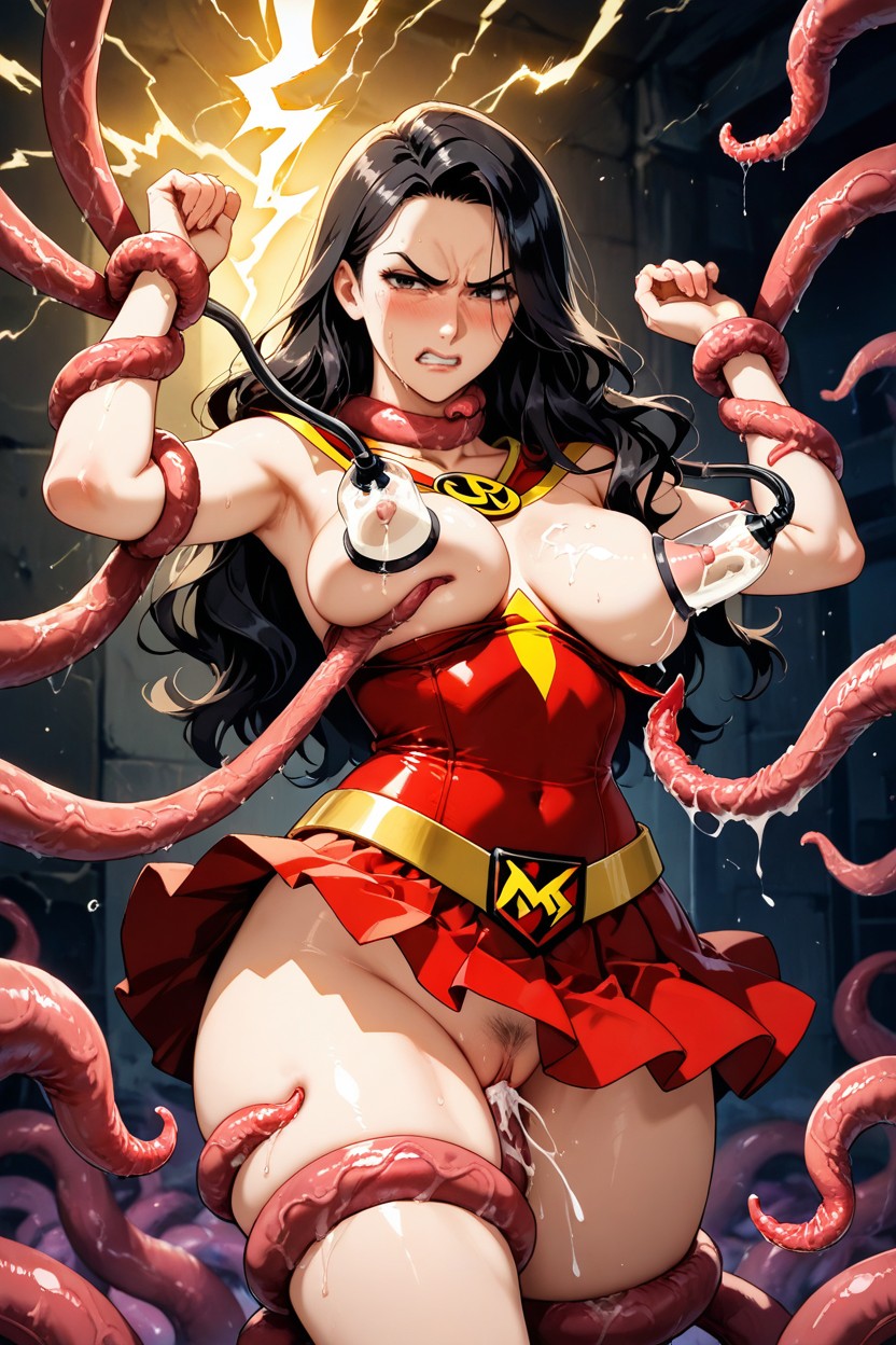 Tentacle Penetration In Pussy, Upper Thighs Visible, Tentacles Grab The Thighs Hentai IA