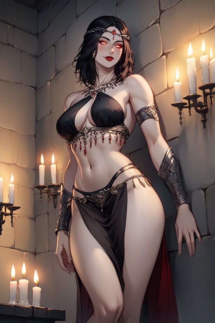 Ojos Medio Cerrados, Eye Contact, Serana Hentai IA