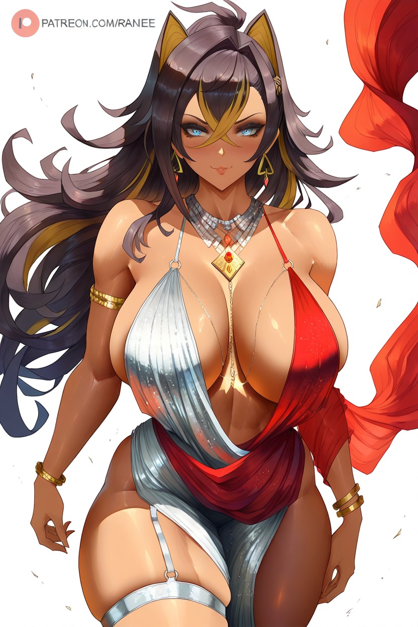 Flowing, Looking At Viewer, Becoming More Transparent Towards The Bottom Hentai IA