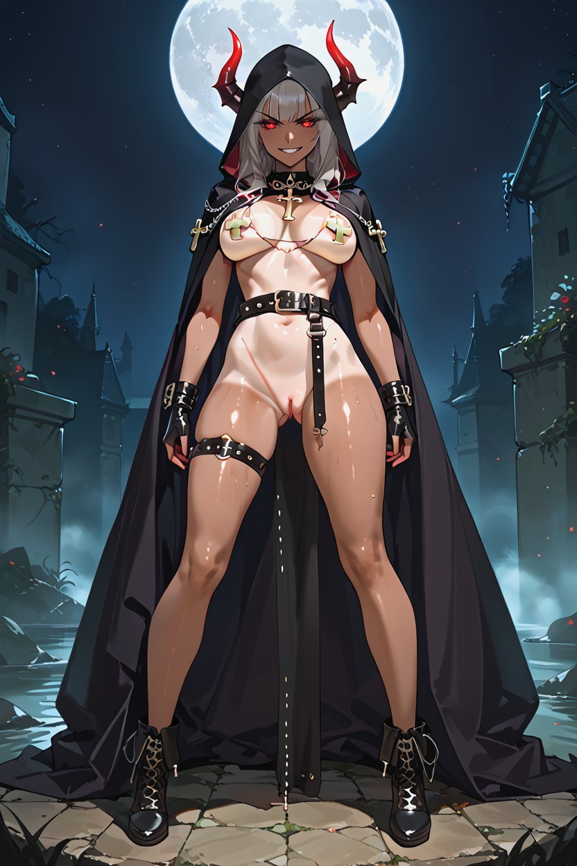 Glaring, It Is Very Dark Outside, Round Breast Hentai IA