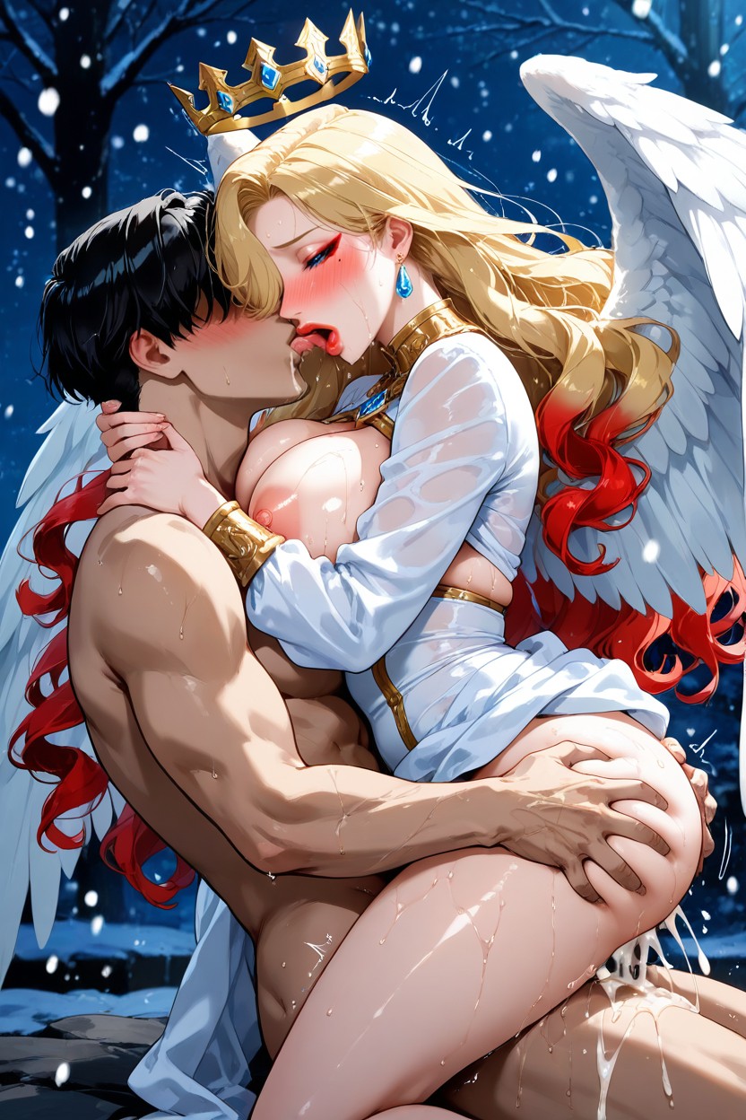 Dark, Colorete Para Toda La Cara, Snowing Night Hentai IA