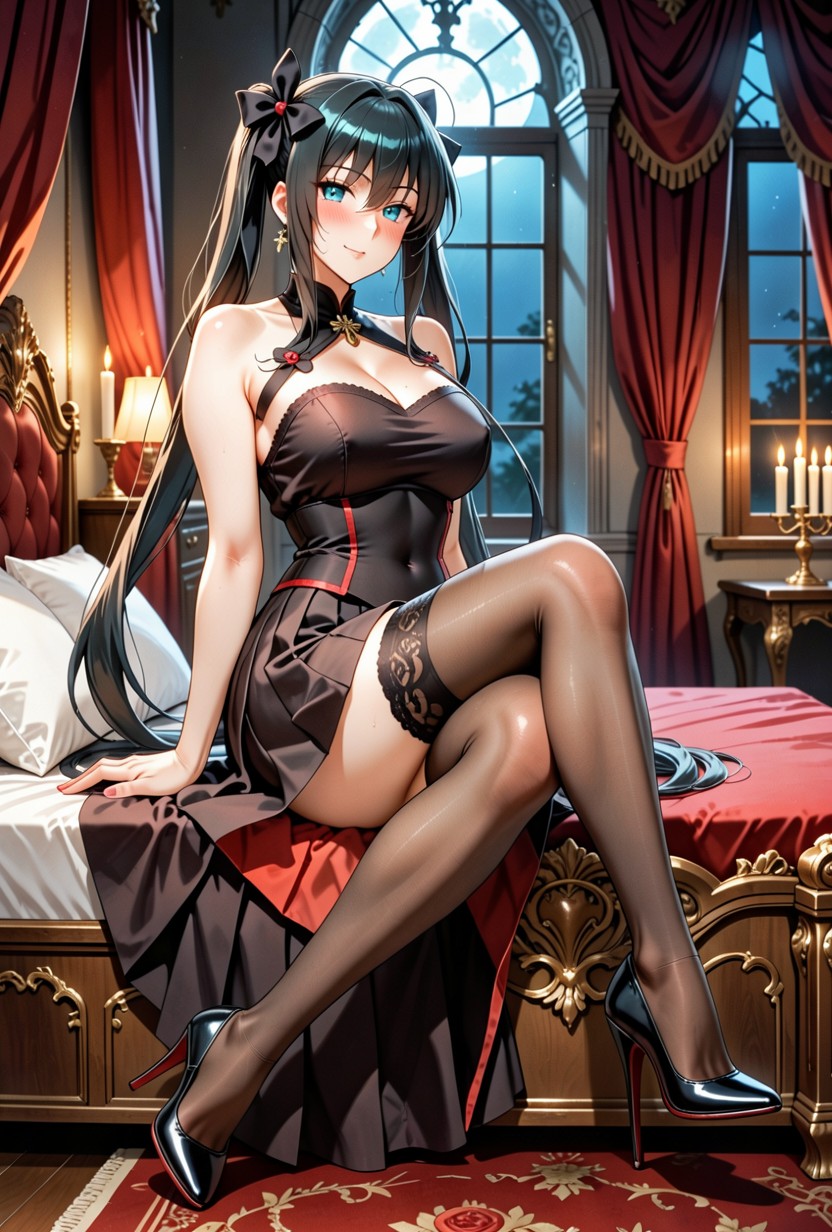 Culo Pequeño, Cinematic Shadows, Pleated Skirt Hentai IA