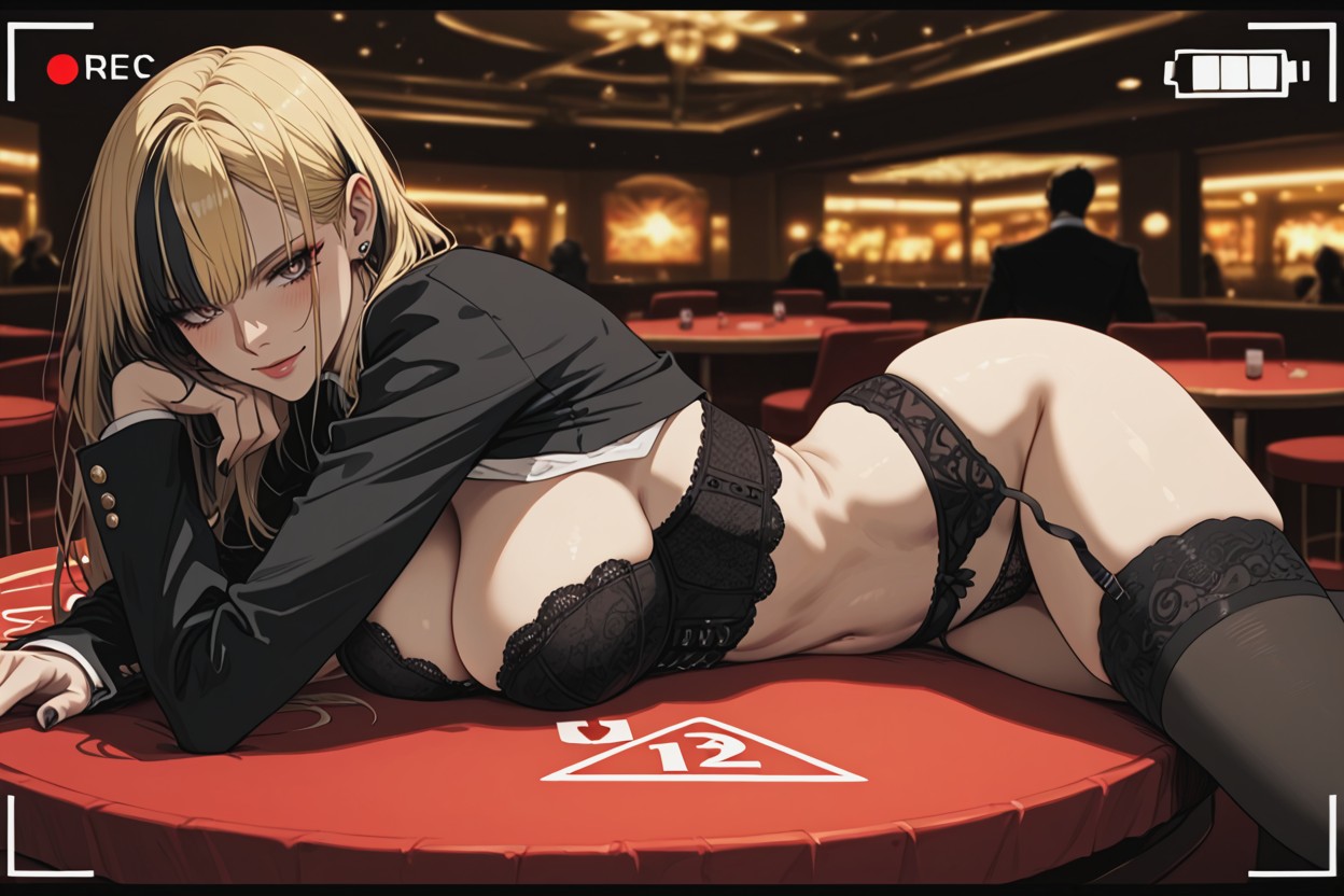 In A Casino, Delgada, Woman Is A Casino Dealer Hentai IA