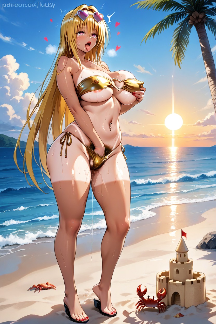 Perfect Face, Sweaty, Grabbing One Breast Hentai IA