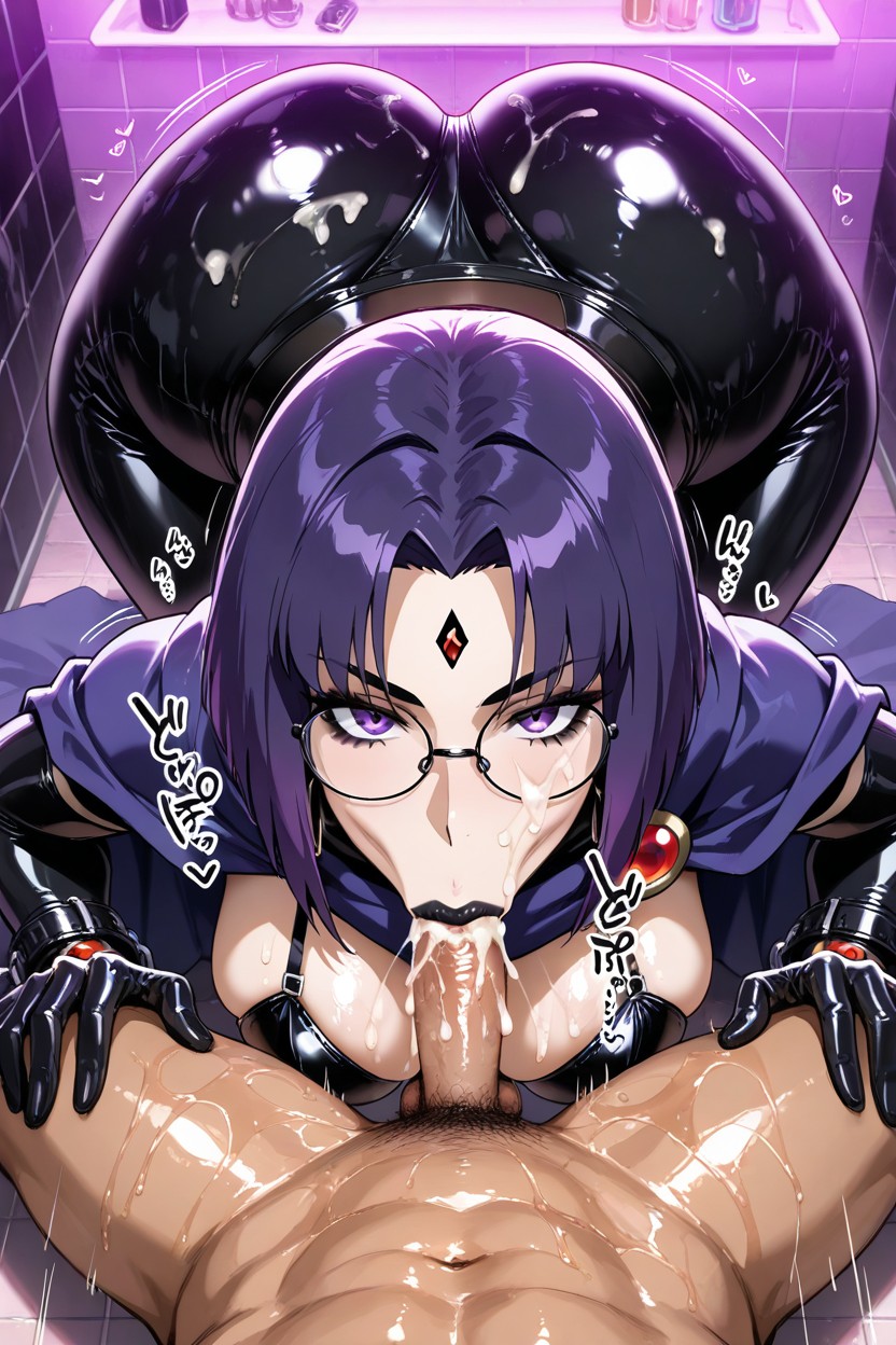 Black Skirt, Purple Latex Cape, Saliva Hentai IA