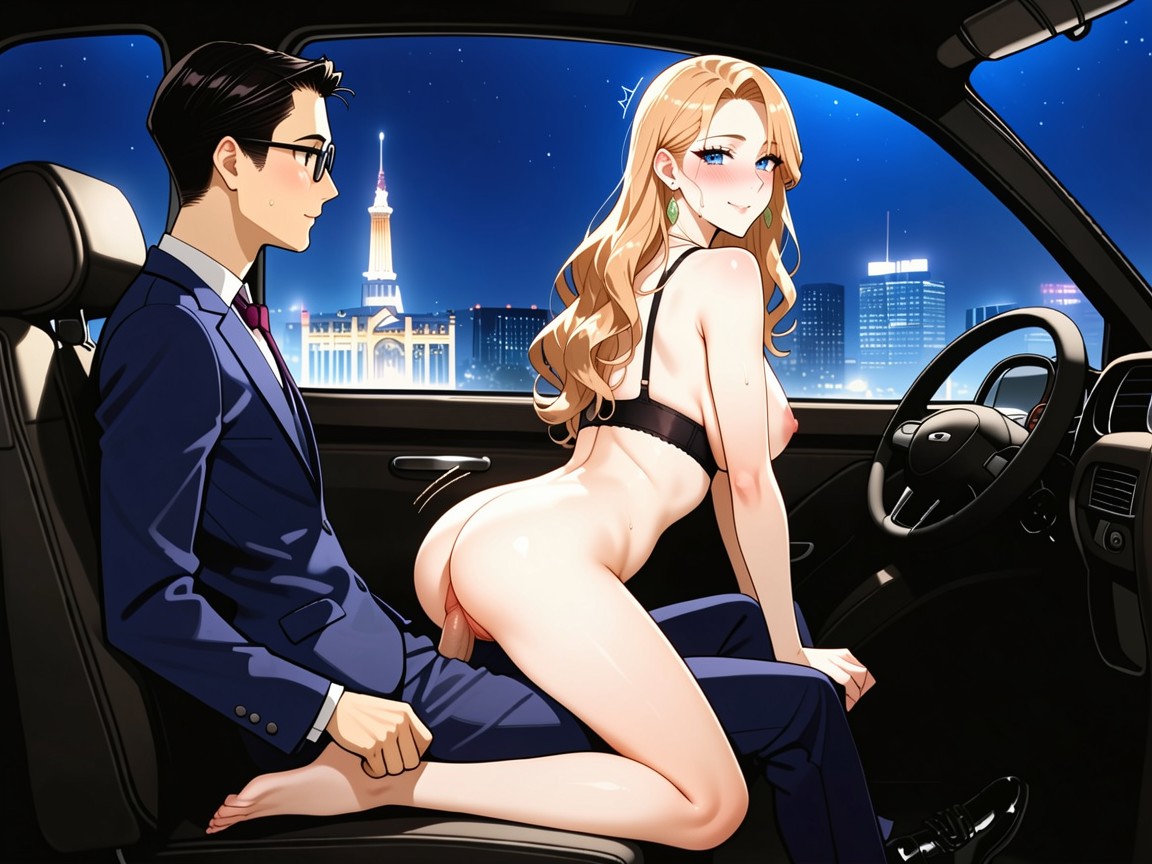 Side View, Male's Cock Is Inside Of Her Pussy, Female Nipples Lactate Erotically Hentai AI Porn