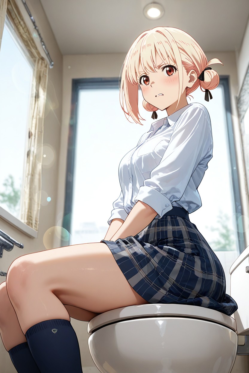 Bokeh, Light Blue Panties, High Resolution Hentai IA