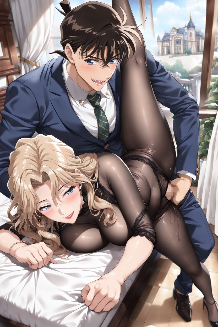 High Angle, Shinichi Kudo From Detective Conan, Full Body Hentai AI Porn