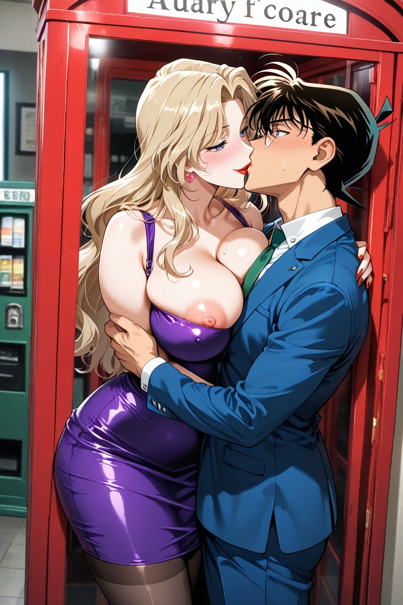 Green Tie, Youngmale, Medium Breast Hentai AI Porn