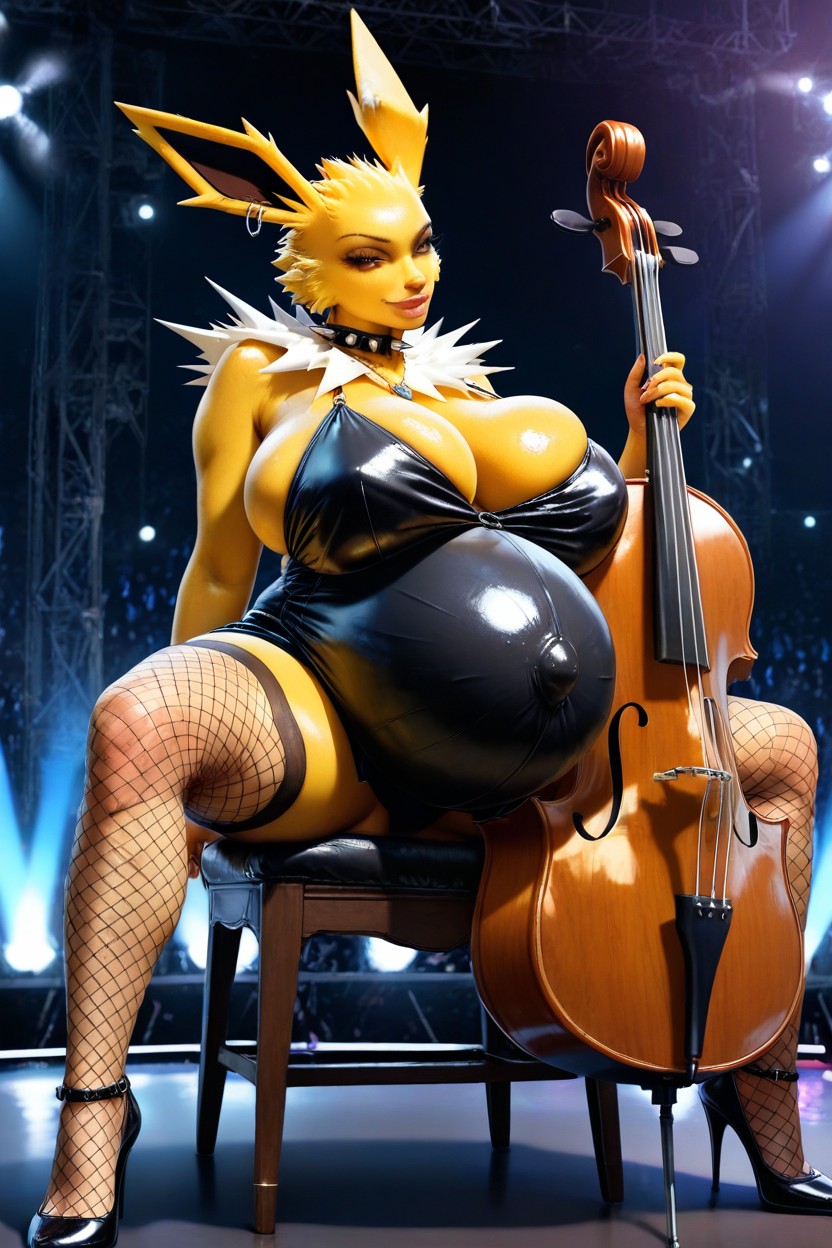 Jambes Écartées, Legs Spread, Playing The Cello Porno IA Hentai