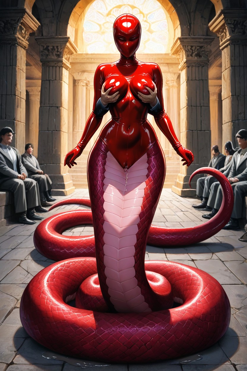 Antique Greek Temple, Lamia-tail, Lamia Hentai IA