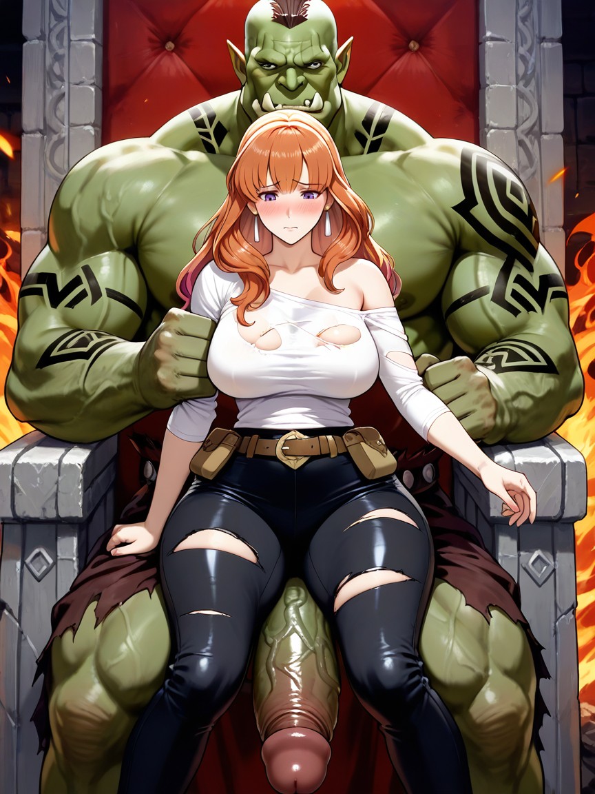 Bubble Butt, Worried, Looking At The Orc Hentai AI Porn