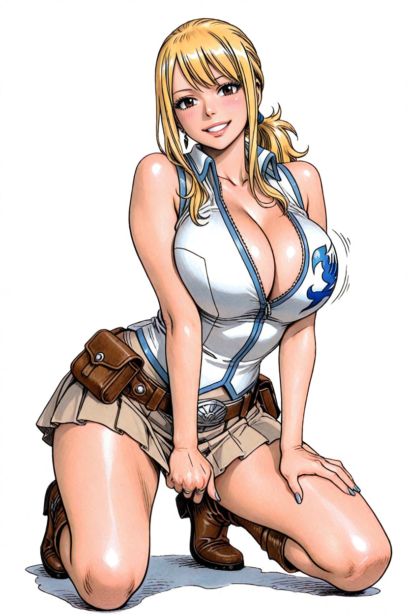 Happy Confident Expression, Full Body View, Skinny Hentai AI Porn