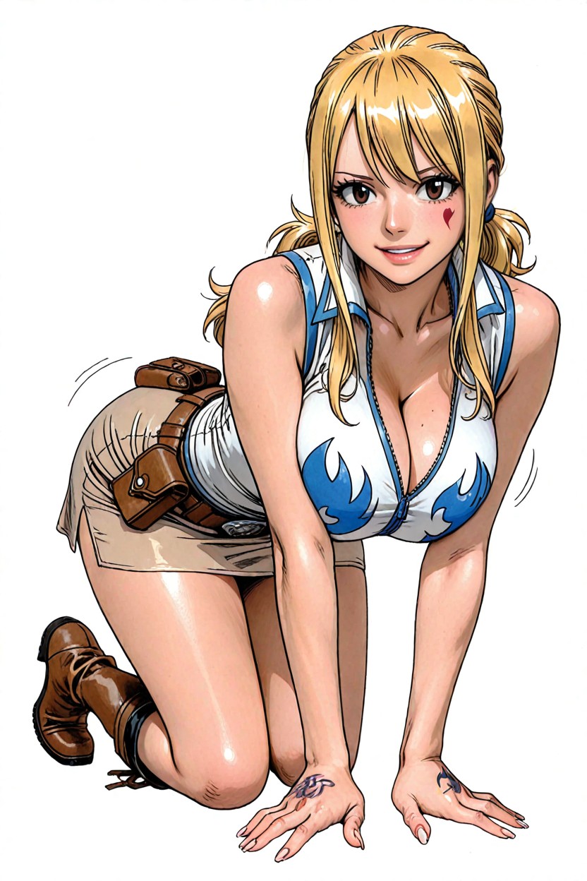 Cosplay, Arched Back, Pouch Attached To Belt Hentai IA