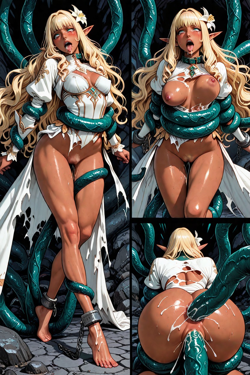 Rock Stone Underground Cavern Setting, Anal, Torn Apart Outfit Hentai AI Porn