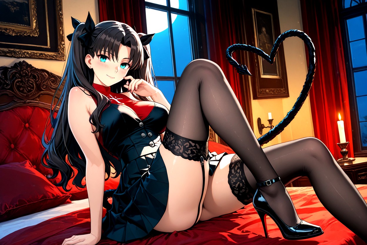 Elegant Gothic European Mansion Aesthetic, Vivid Aqua Eyes, Slightly Tousled Hair Hentai IA
