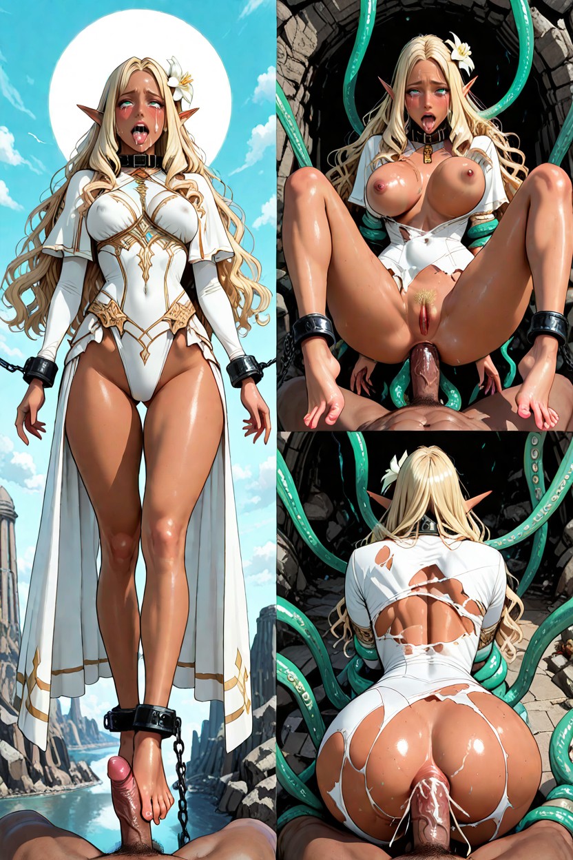 Blonde Pubes, Spreading Toes, Bouncing Spherical Breast Hentai IA