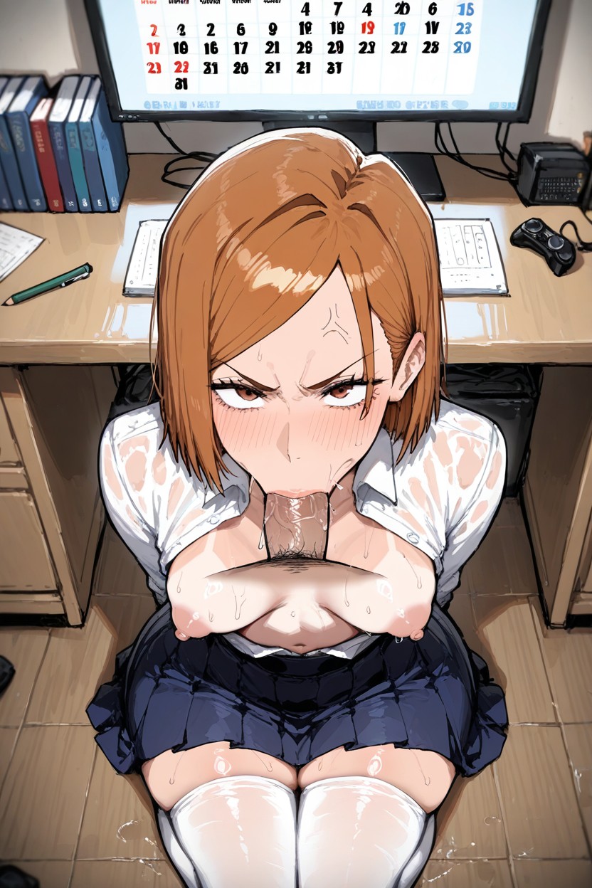 Pequeño, Kneeling, Hands Behind Back Hentai IA