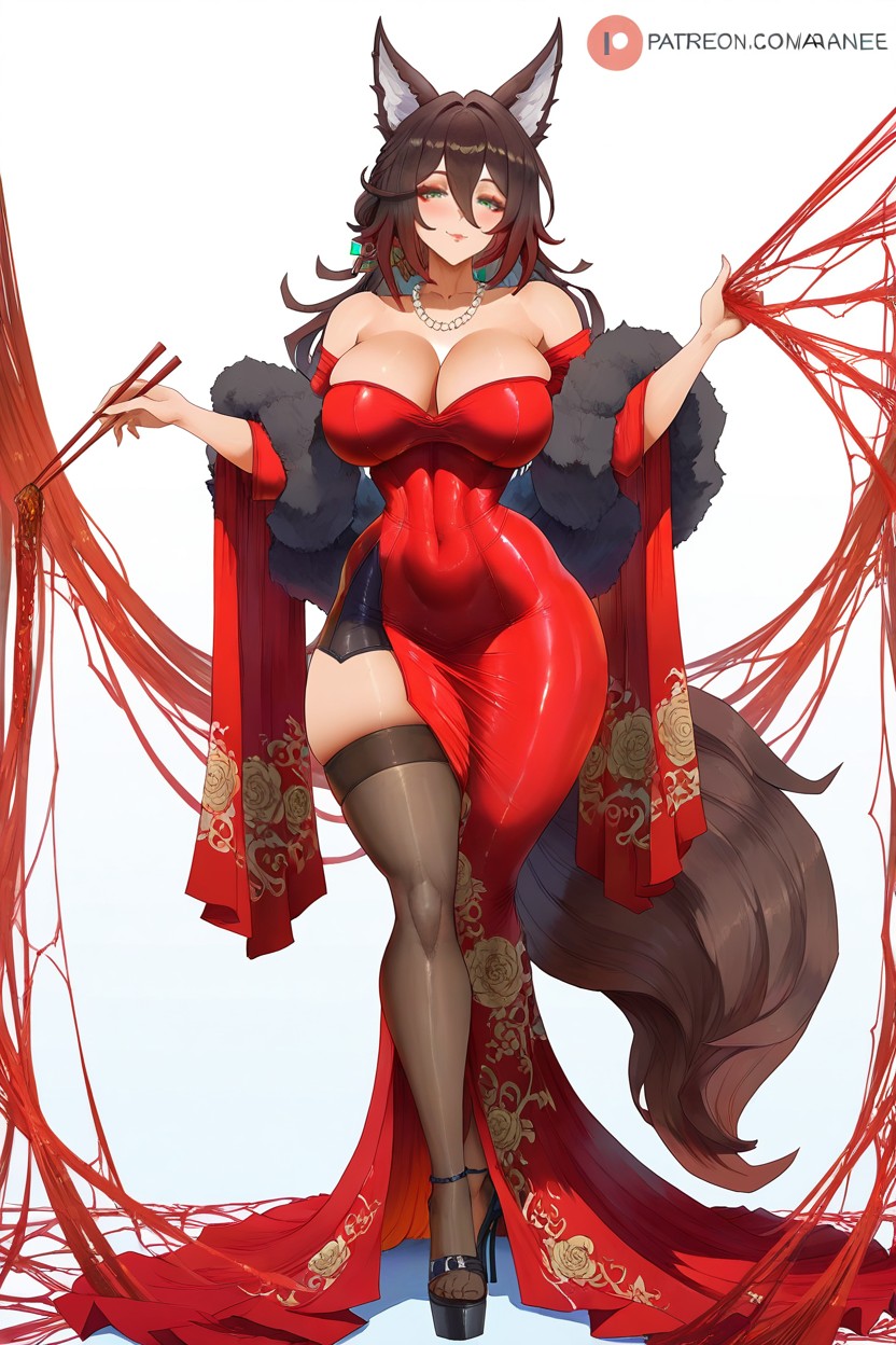 Wearing Along, Skintight, Deep Tan Skin Hentai IA