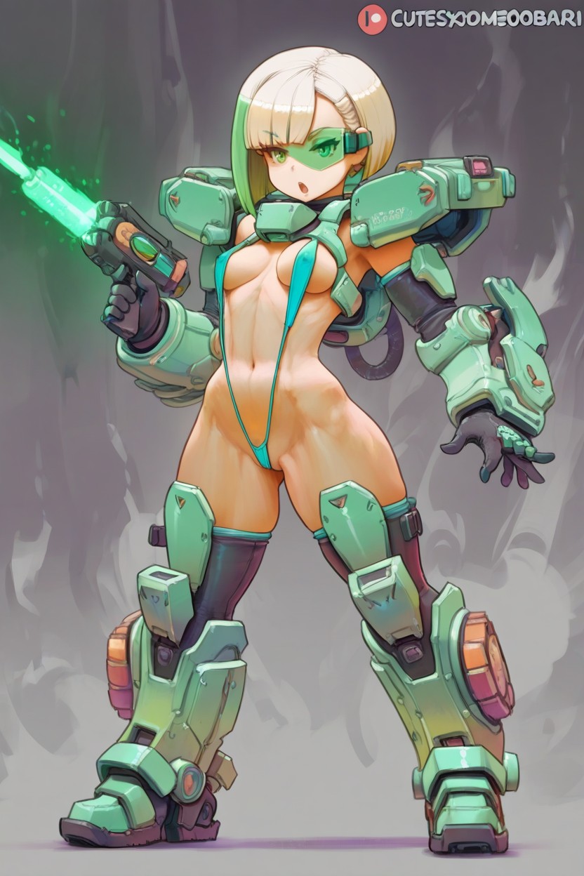Holding Energy Weapon, 18+, Delgada Hentai IA