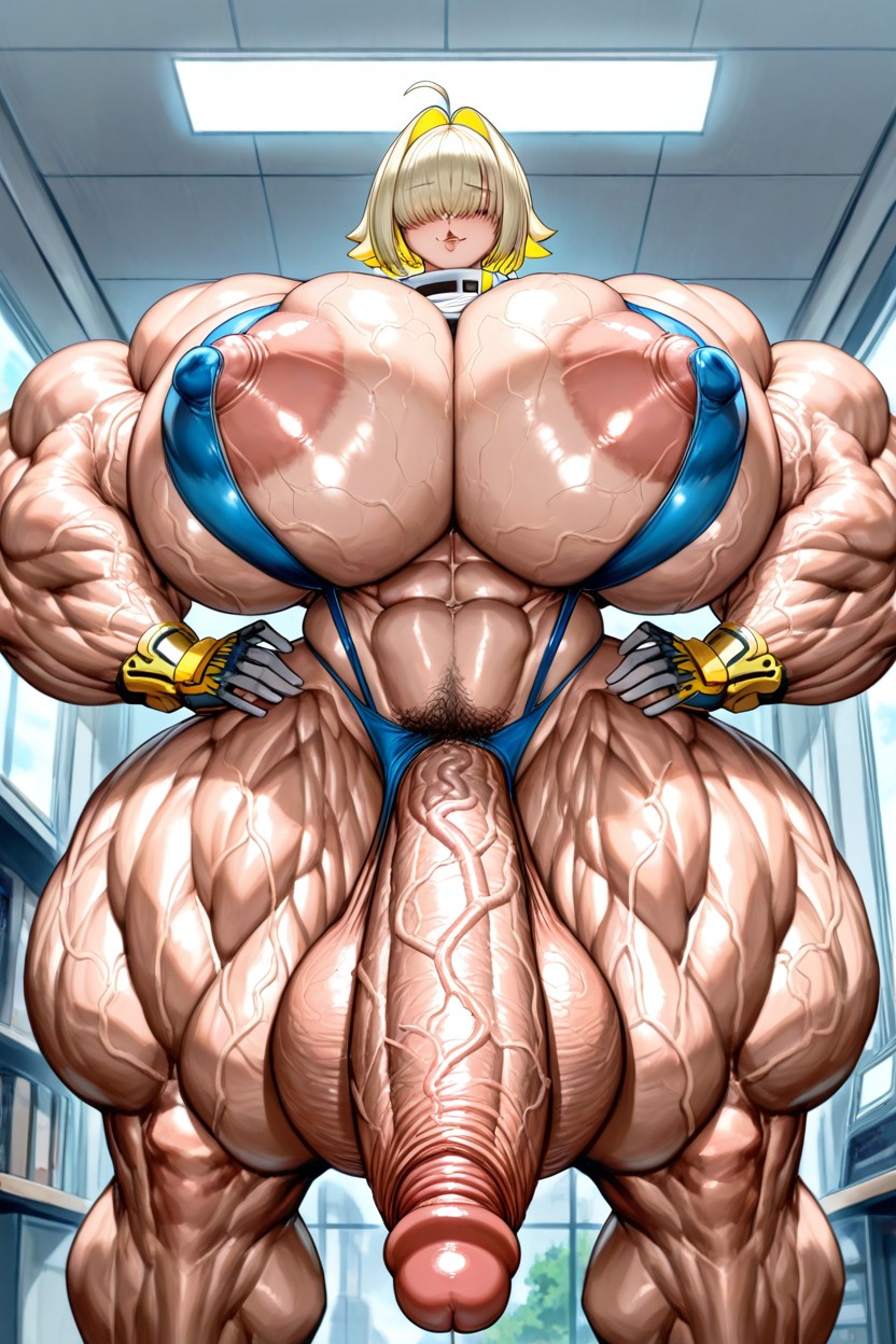 Gigantic Monstrous Cock, Hyper Gigantic Balls, Muscular Abs Hentai AI Porn