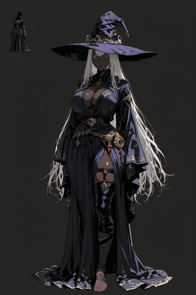 Dark Pink Eye, Culo Grande, Elegant Mysterious Posture Hentai IA