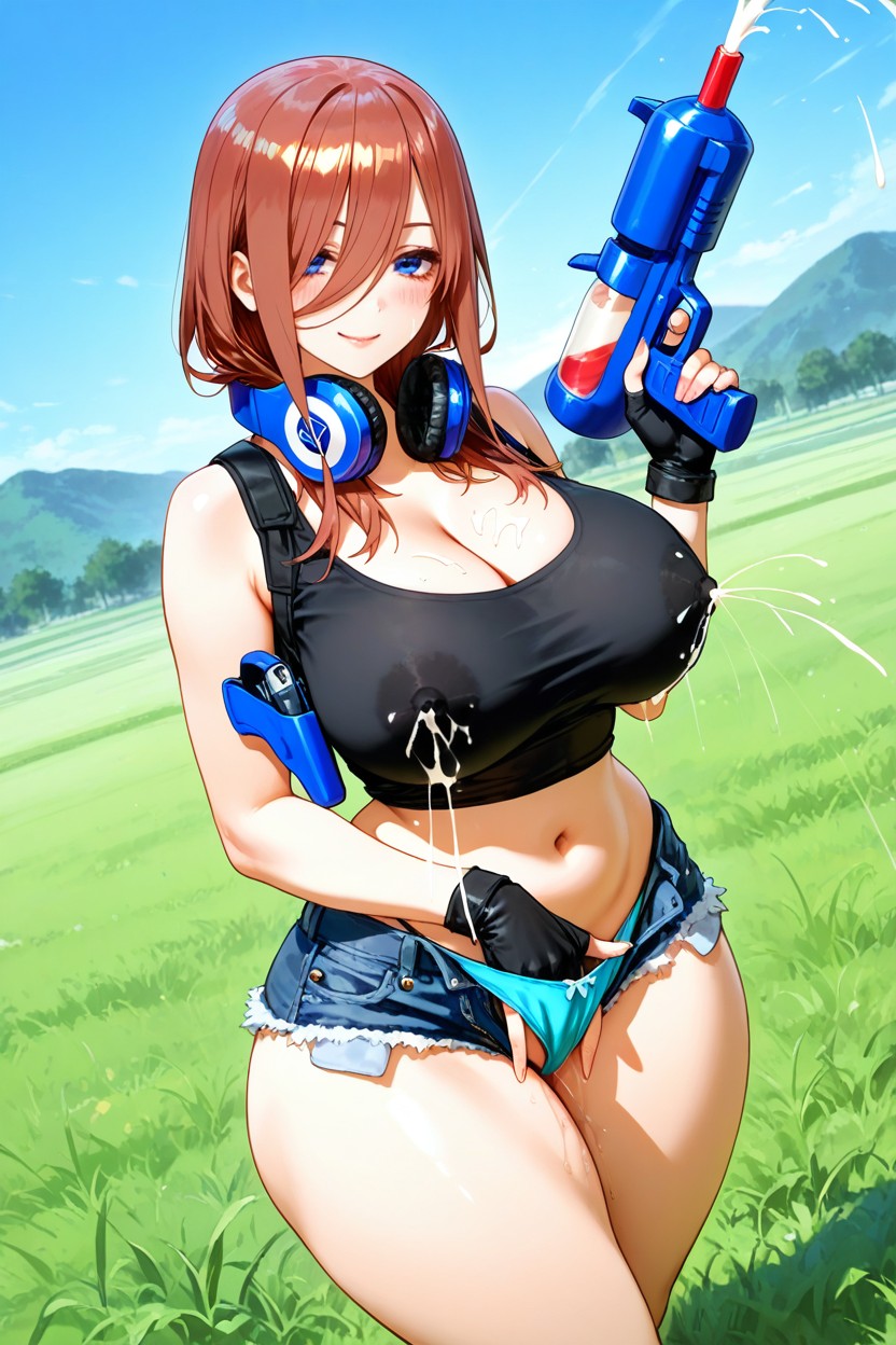 Hand Inside Panties, Daytime, Dynamic Pose Hentai IA