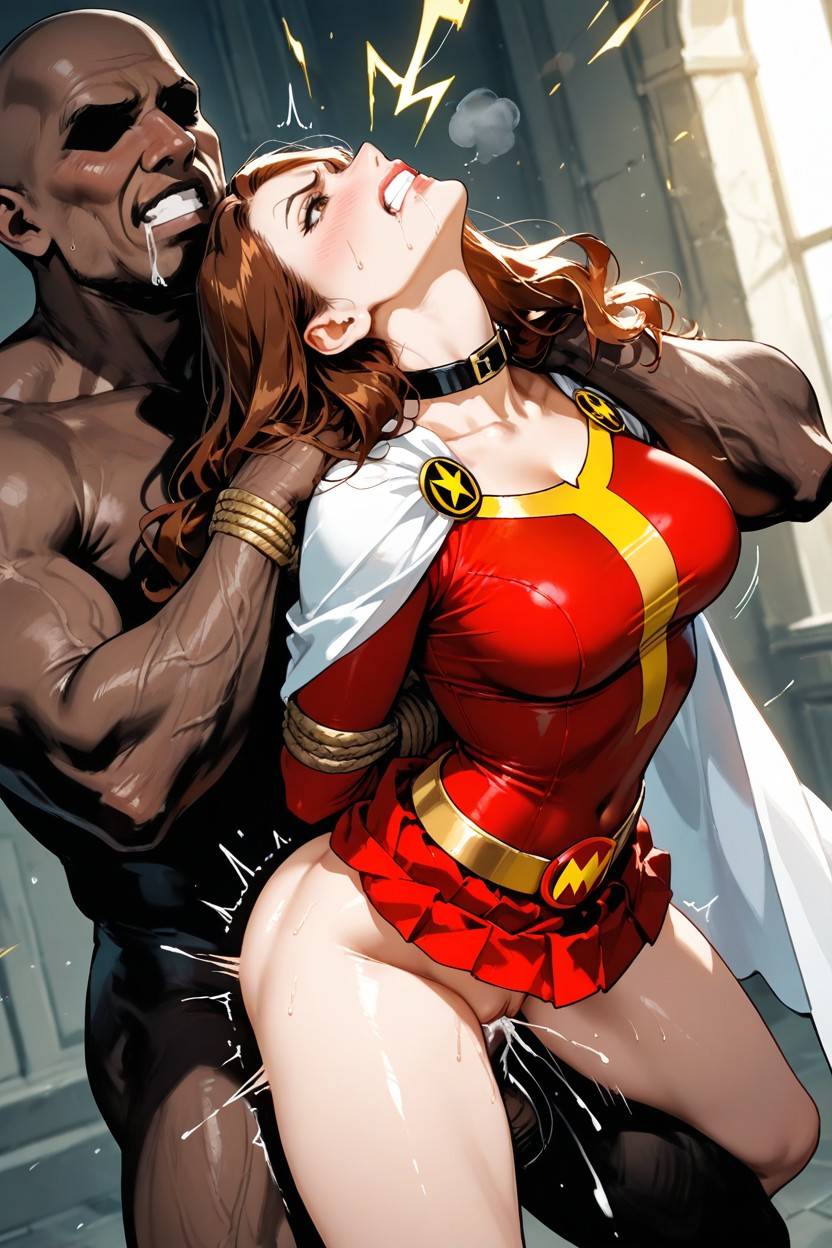 Red Pleated Skirt, Rolling Eyes, Extreme Deep Rough Vaginal Penetration Hentai IA