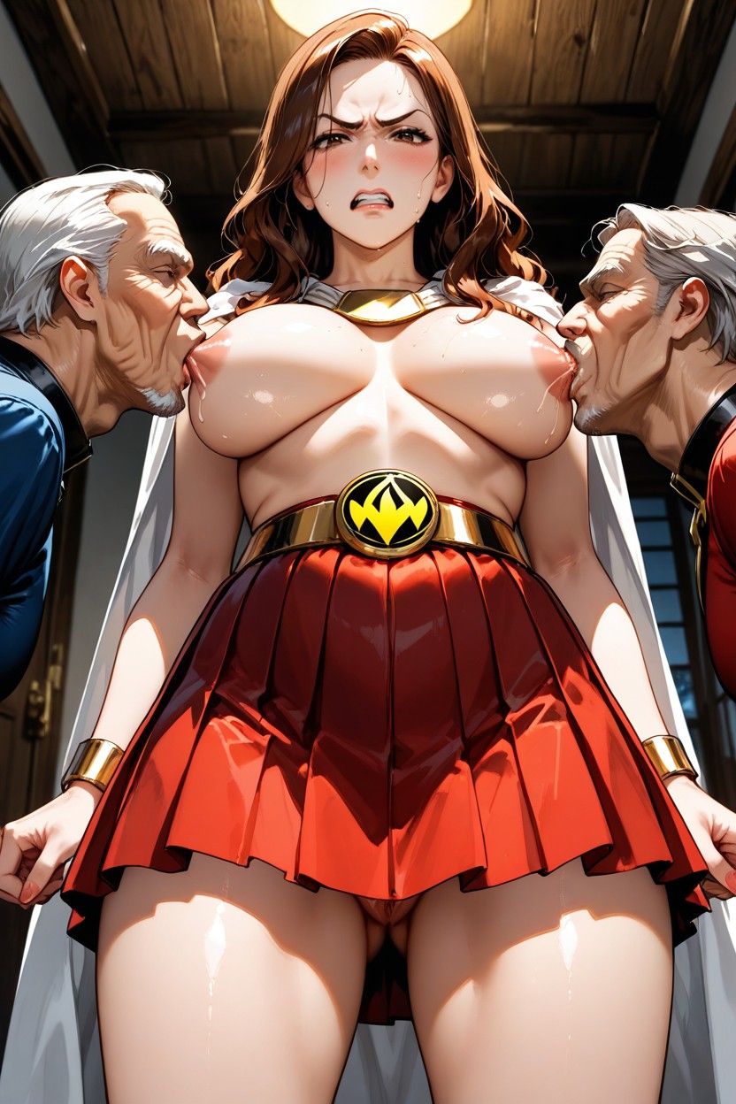 Medium Ass, White Cape, Front View Hentai IA