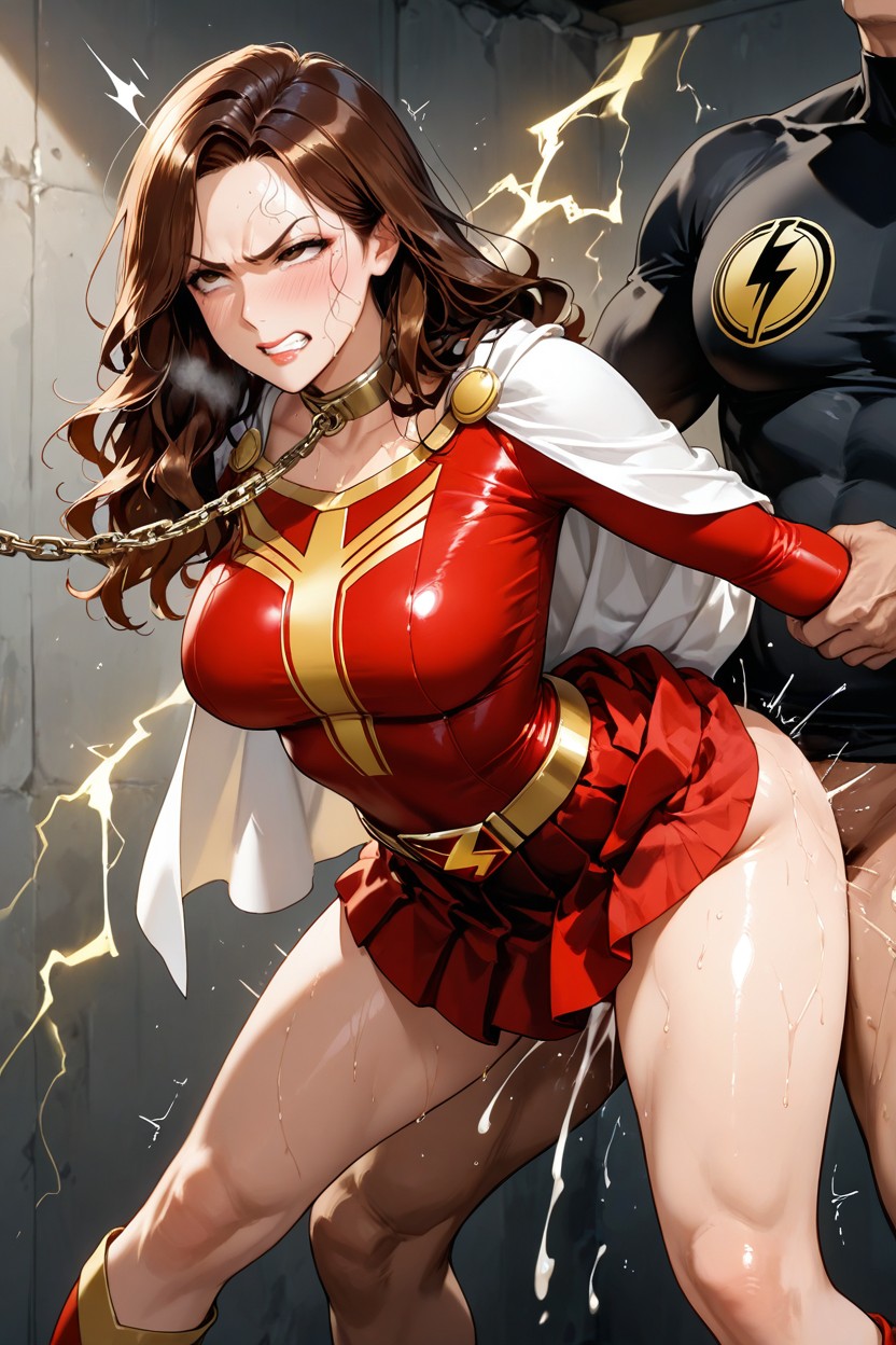 Metal Collar, Men Grab Arms From Behind, Disgusted Hentai IA