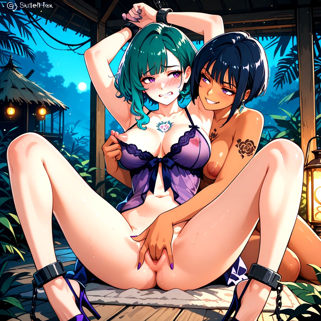 Blushing, High Heels And Latina Woman, Embarrassed Hentai AI Porn