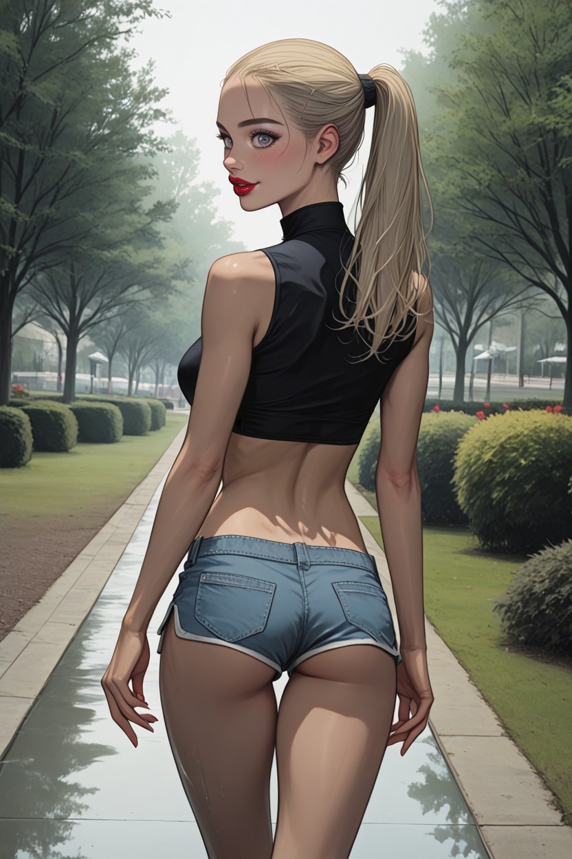 Eyelashes, From Above View, Long Ponytail Hair Hentai IA