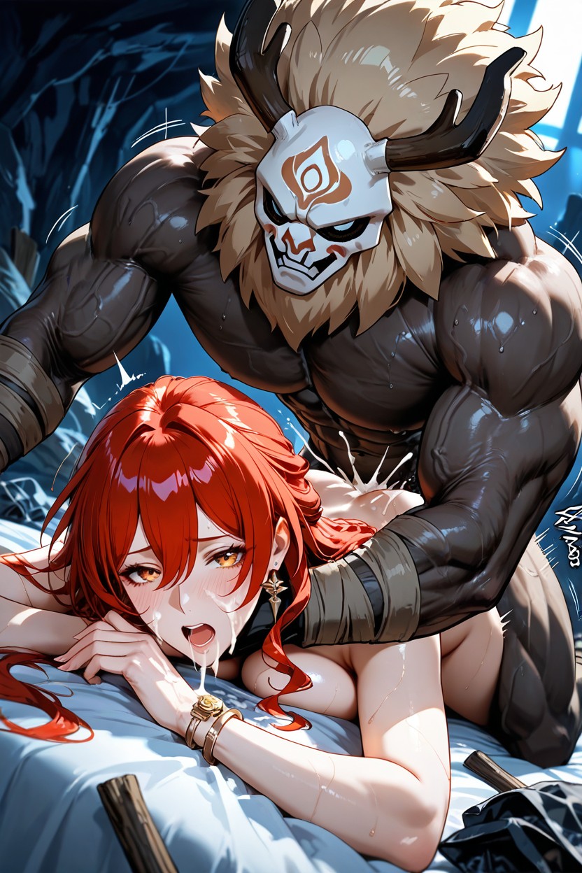Cum Covered, Messy Hair, Prone Bone Hentai AI Porn