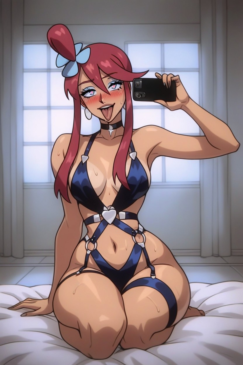 Full Body Far Shot, Thick Thighs, Slutty Flirtatious Pose Hentai IA