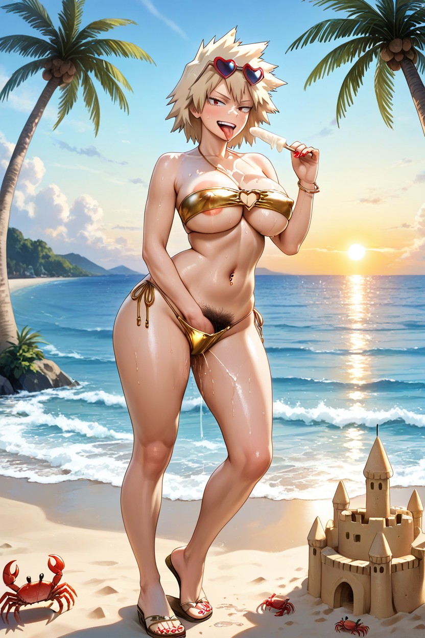 Sand Castle, Bakugou Mitsuki From My Hero Academia, Erect Nipples Hentai AI Porn