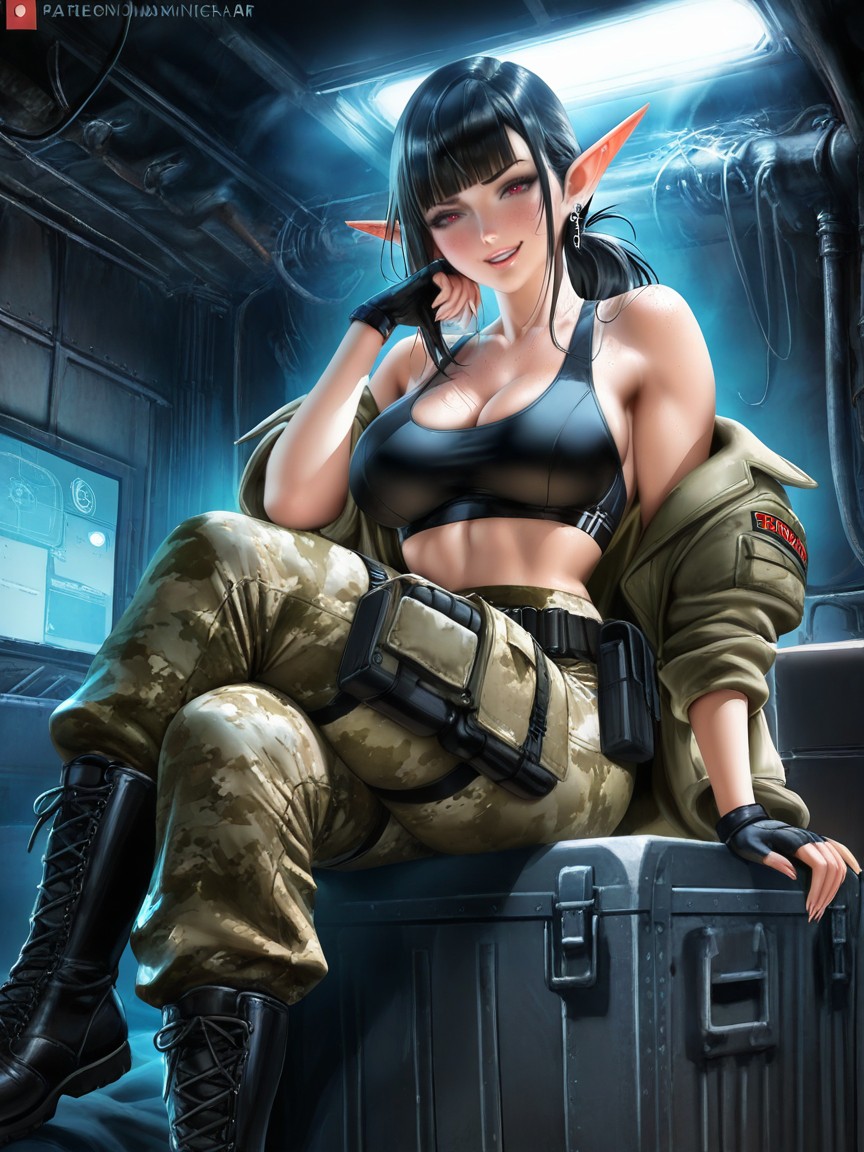 Pencil Waist, Elf, Medium Breast Hentai AI Porn