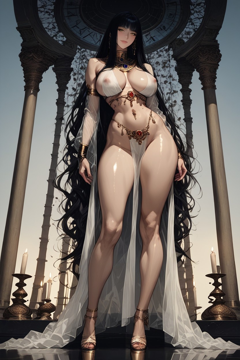Waist, Desert And Pyramids Outside, Bending Over Hentai AI Porn