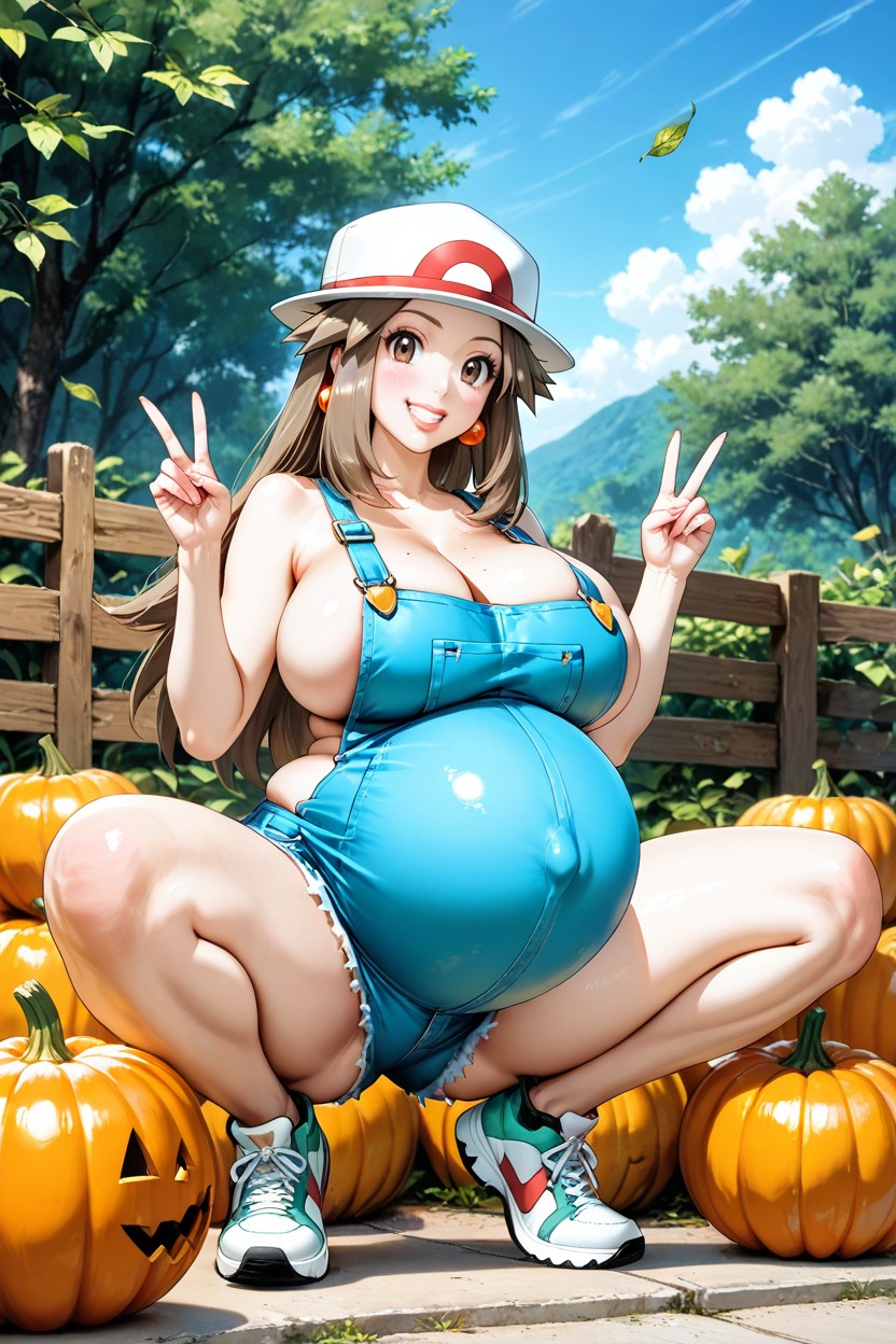 White Bowler Hat, Light Brown Hair, Pale Skin Hentai AI Porn