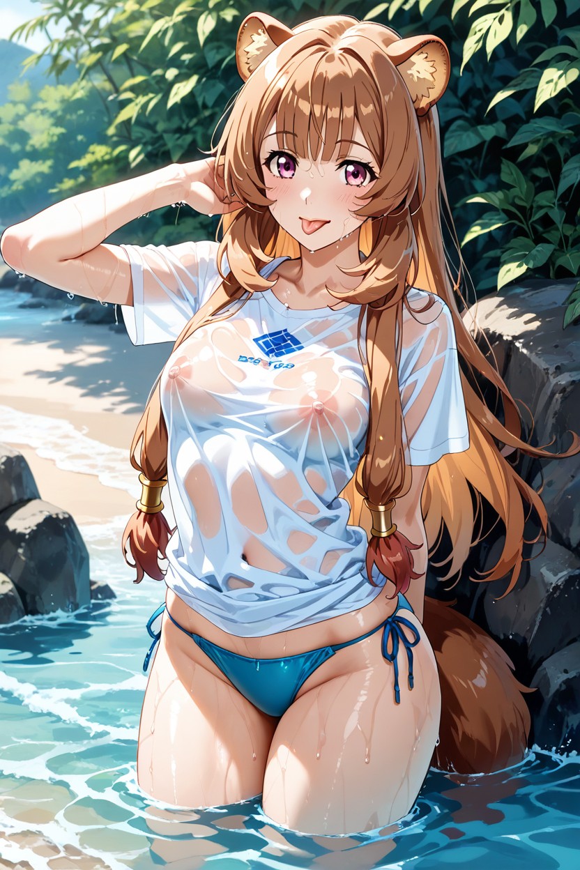 Beautiful, Blue Panties, Wet Clothes Hentai AI Porn