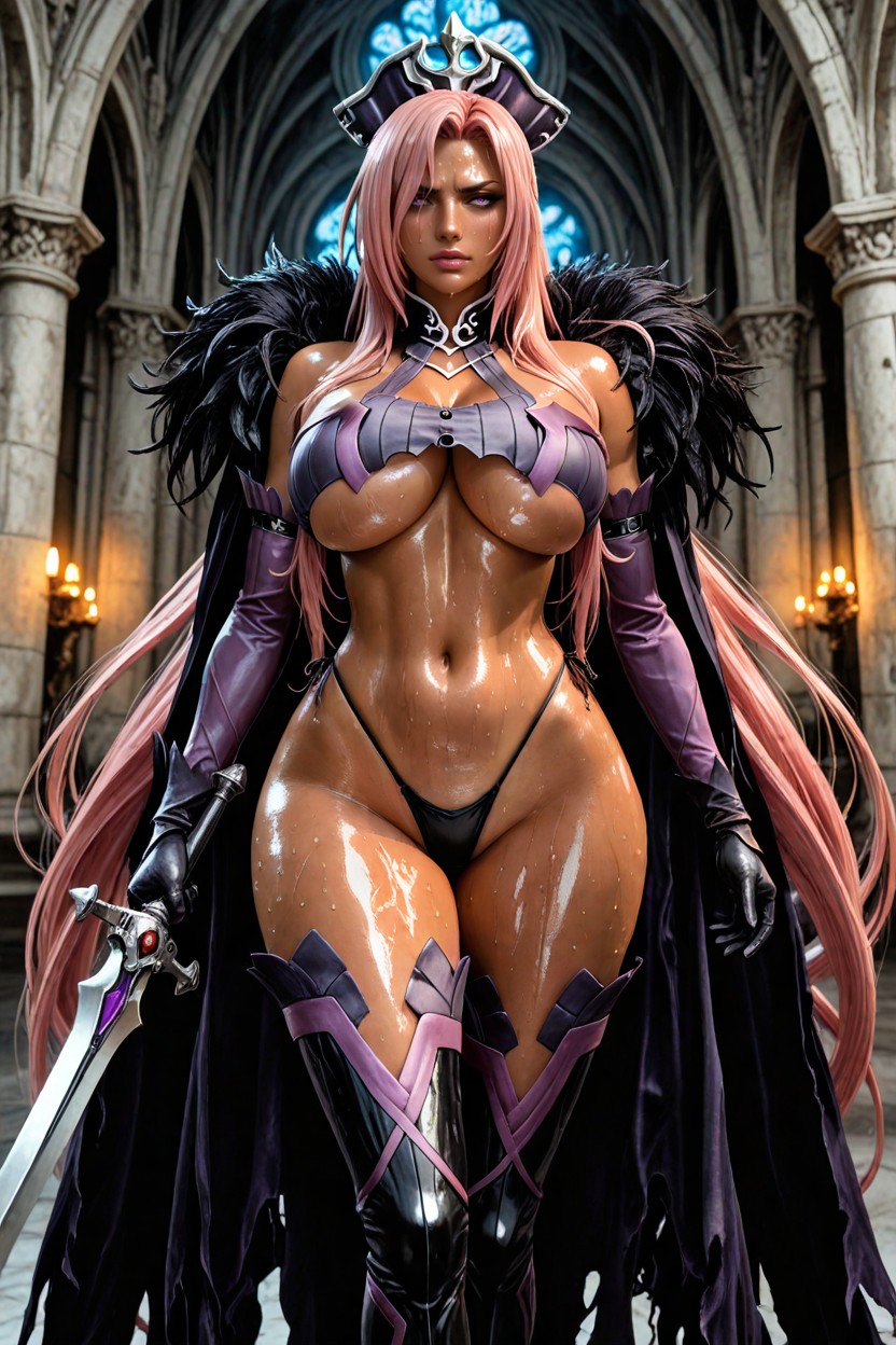 Ready To Fight, The Bodysuit Has Purple Accents Around The Arms And Legs, Feminine Walk Hentai AI Porn