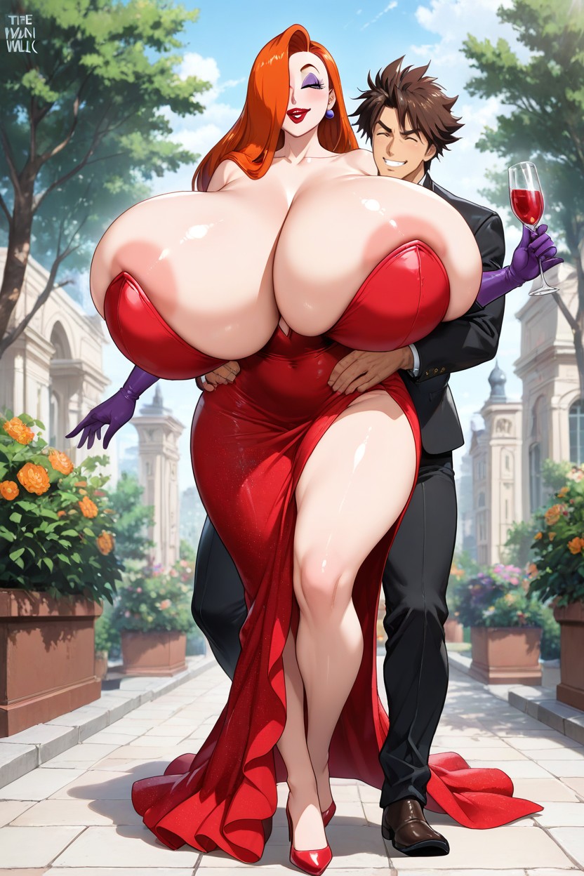 Giant Massive Gigantic Ass, Disproportionately Gigantic Colossal Hyper Breasts, Exposed Legs Hentai AI Porn