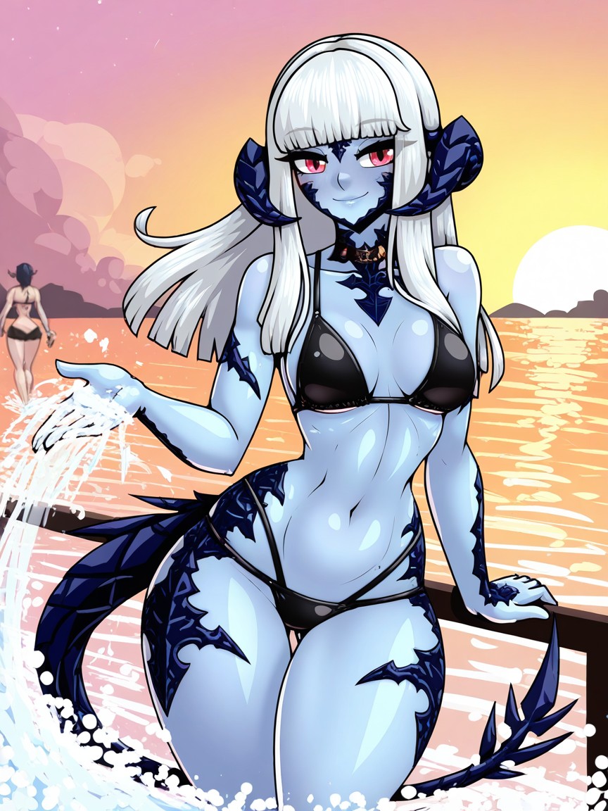 Standing, Ff, Blue Skin Hentai AI Porn