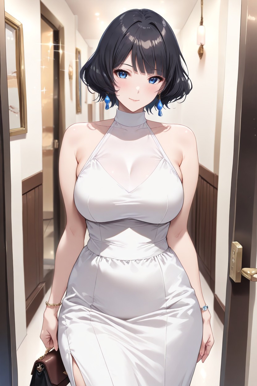 Large Ass, Blue Eyes, Black Hair Hentai AI Porn